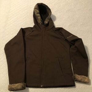 Columbia soft shell hooded jacket. Size medium.